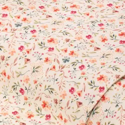 Baumwollstoff Vintage „Blümchen“, ecru-color