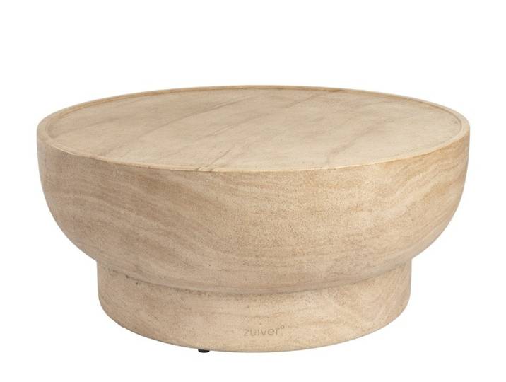 Table basse ronde Noble Zuiver effet pierre beige