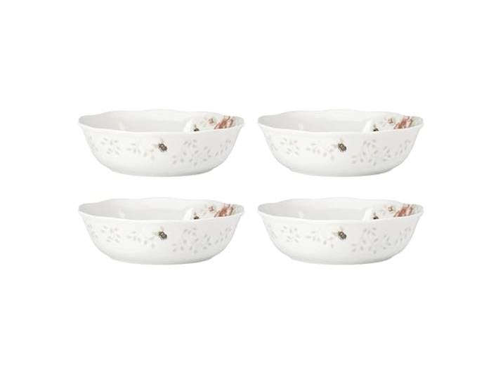 Lenox Butterfly Meadow Suppenschüssel-Set, 4-teilig, Service für 4 Personen, spülmaschinenfest, 100 ml Fassungsvermögen, 19 cm Durchmesser, 4-teiliges Suppenschüssel-Set