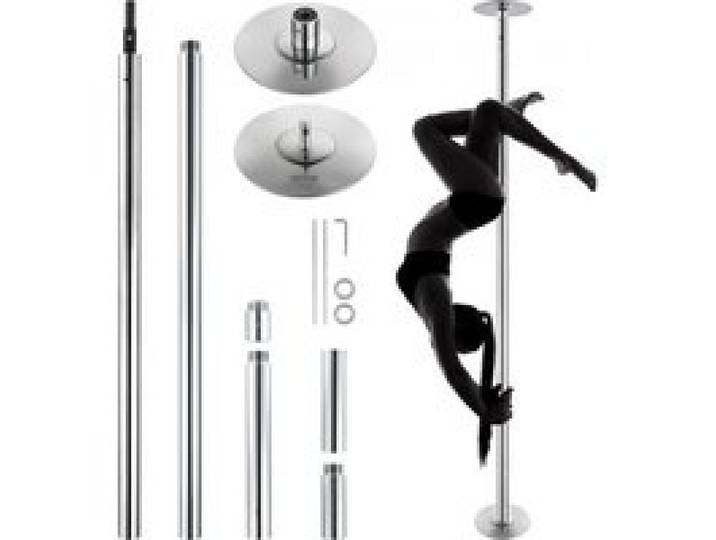 VEVOR Professionelle Tanzstange, Pole Dance Tragbare Tanzstange Profi ca. 210,5–278,4 cm Höhenverstellbare Abnehmbare Fitnessstange Spinning Fitness Silber, Tanzstange Fitnessstudios, Club, Party
