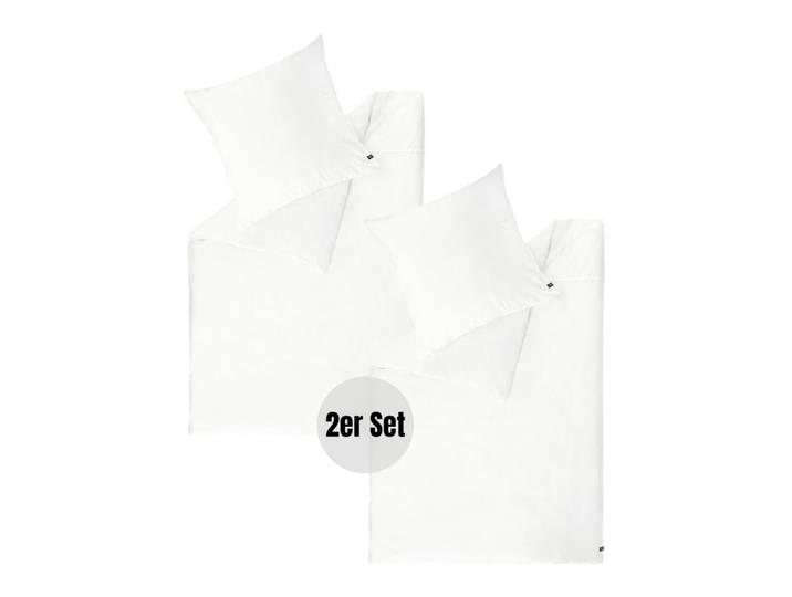 Schöner Wohnen Satin Bettwäsche Plain, Weiß, 135x200 cm, Heimtextilien, Bettwäsche & Leintücher, Bettwäsche