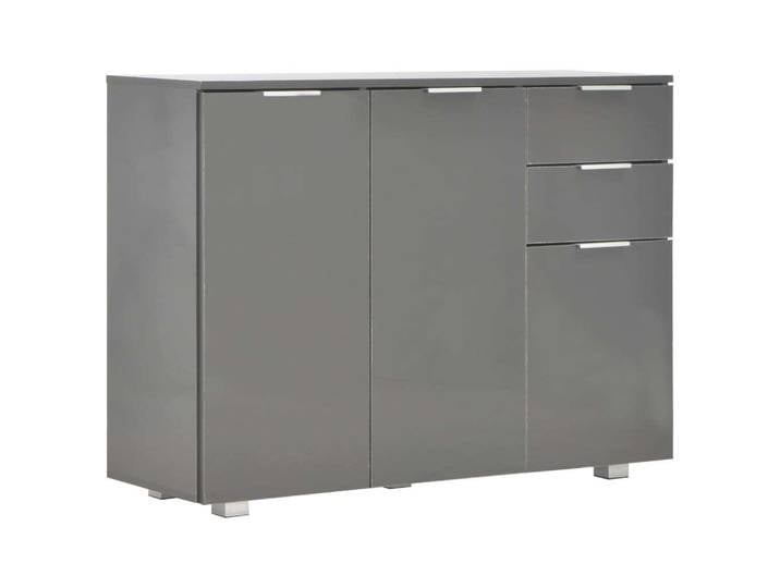 vidaXL Sideboard gris brillant 107 x 35 x 76 cm