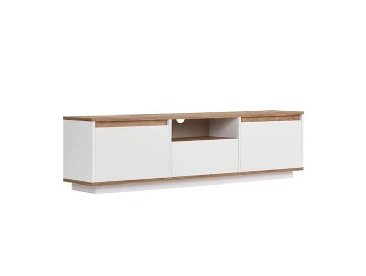 Stilvoller TV-Ständer, Kiefernholz & Weiß, 160 cm x 42 cm x 30 cm 100% melaminbeschichtet, 18 mm stark Modernes Design