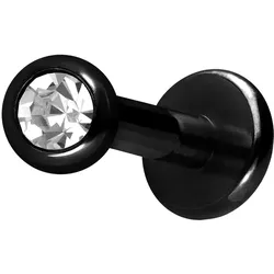 Titan Labret mit Innengewinde KRISTALL
