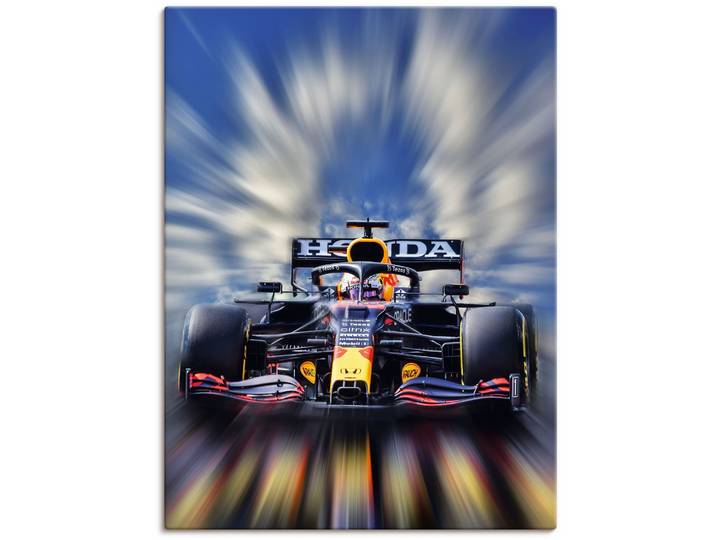 Wandbild ARTLAND Max Verstappen - Weltmeister der Formel1 , blau (farbe bild(er): blau), B:30cm H:40cm, Bilder, Wandbild, als Alubild, Leinwandbild, Poster in verschied. Grössen
