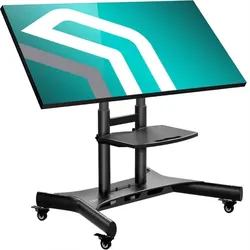 ONKRON TV Ständer rollbar für 50-83 Zoll, bis 70 kg, höhenverstellbar, VESA 800x500, Schwarz TS1380-B