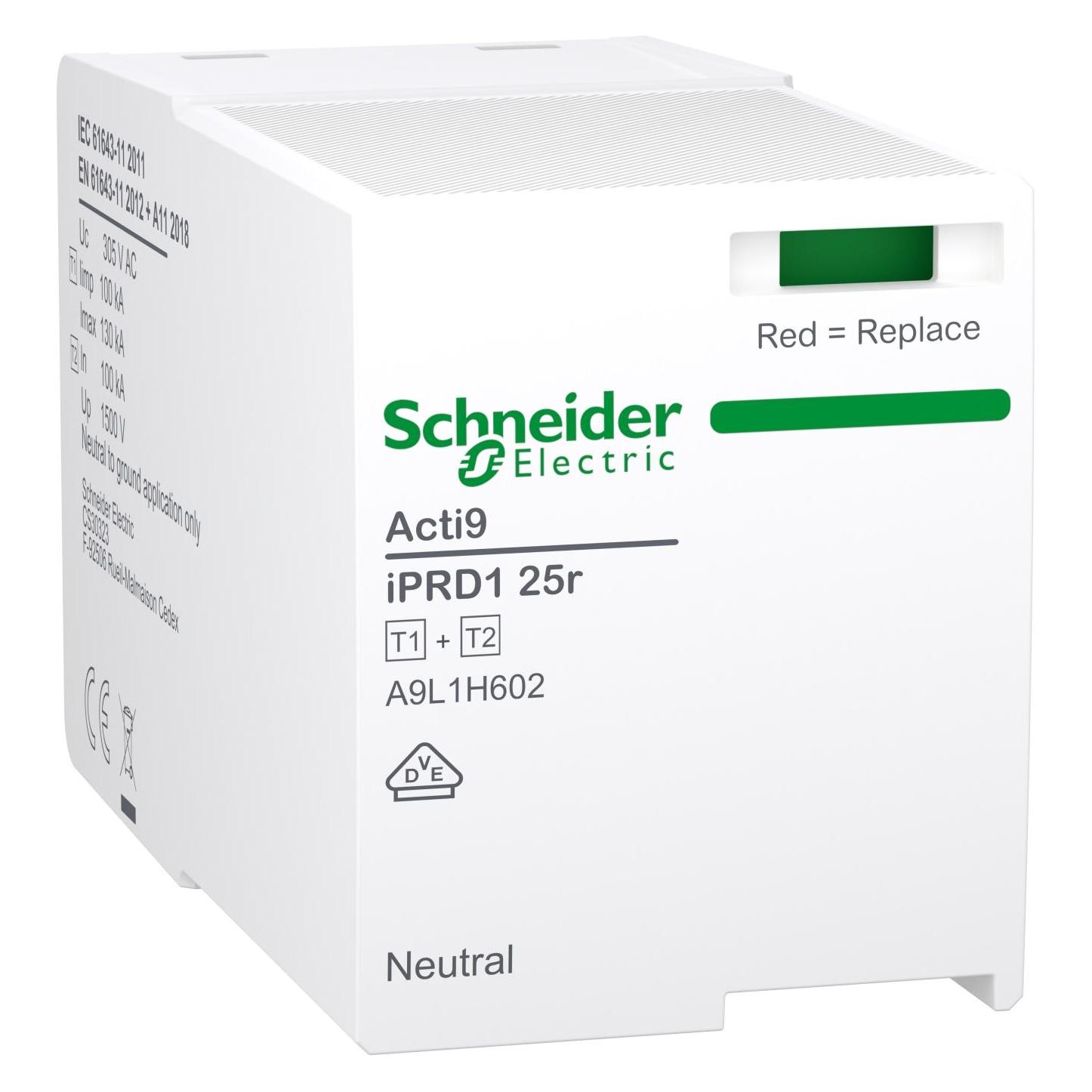 Schneider Ersatzschutzmodul für Kombiableiter iPRD1 25r 3P+N, Typ 1+2, N-PE Modul A9L1H602 (A9L1H602)