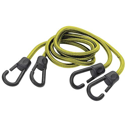 Wolfcraft 2x Elastische Bagagespanner met Haak, Zwart