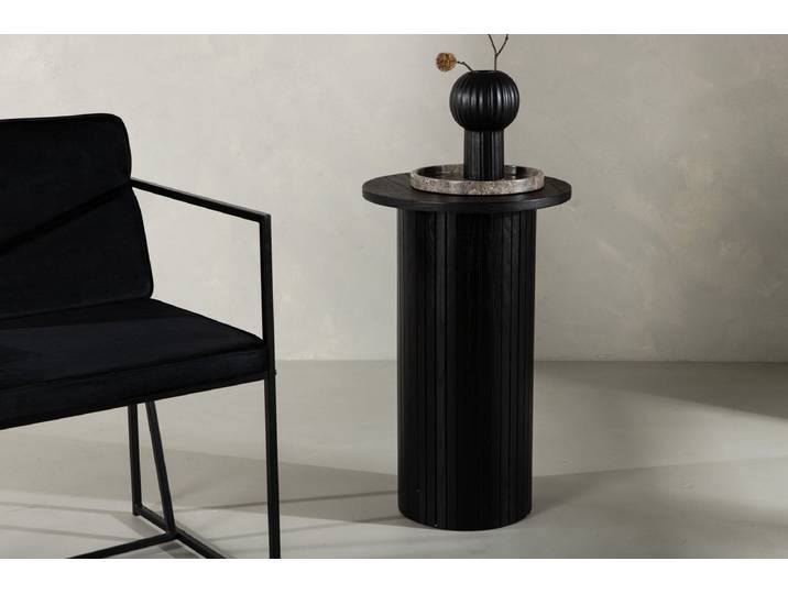 Beistelltisch Nala – modernes Design mit Rippendetails - Schwarz - Luxusbetten24