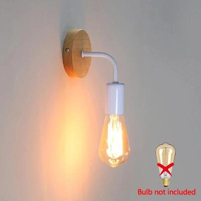 Friendly Fresh Finds Vintage Wood Wall Lamp Retro Sconce For Bedroom Dining Decor white
