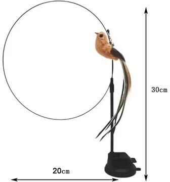 Inspired Living SkyFlutter Interactive Cat Teaser Wand With Suction Cup Bird Toy b