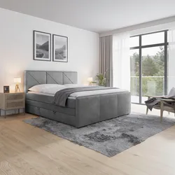 Boxspringbett Bologna ca. 180x200 cm Hellgrau