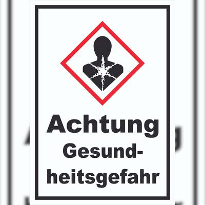HB-Druck Schild Gesundheitsgefahr Sensibilisierung der Atemwege hochkant A1 (594x841mm)