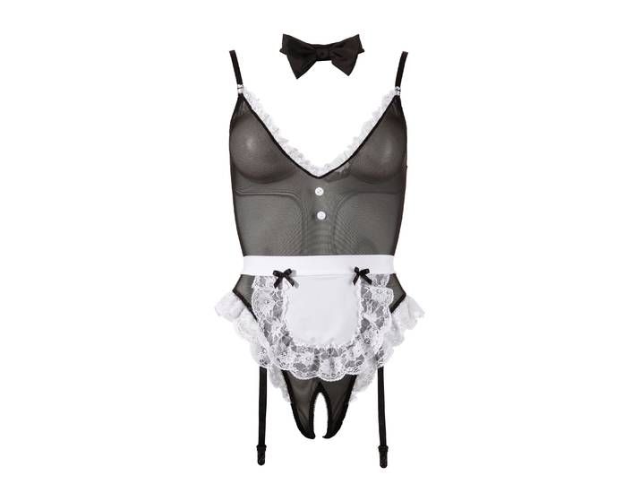 Cottelli Dienstmädchen Body Grösse L schwarz/weiss