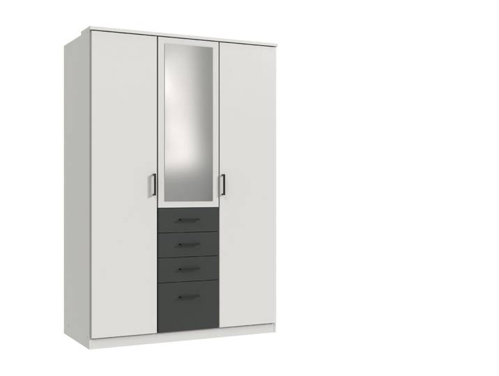 Kleiderschrank Coty Weiss/graphit Holzwerkstoff B 135 cm