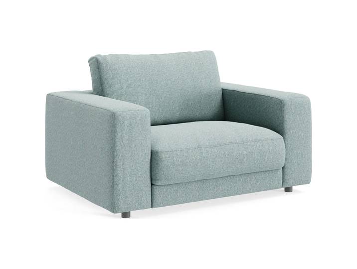 Moderner Sessel Ava Stoff sage B 140 T 107 cm H 86 cm - Material: Bezug: 100% Polyester - Möbel Konfigurator: Traummöbel individuell zusammenstellen -