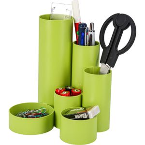 M&M Stiftehalter Schreibtisch-Boy, Recycling-Kunststoff, 6 Fächer, grün