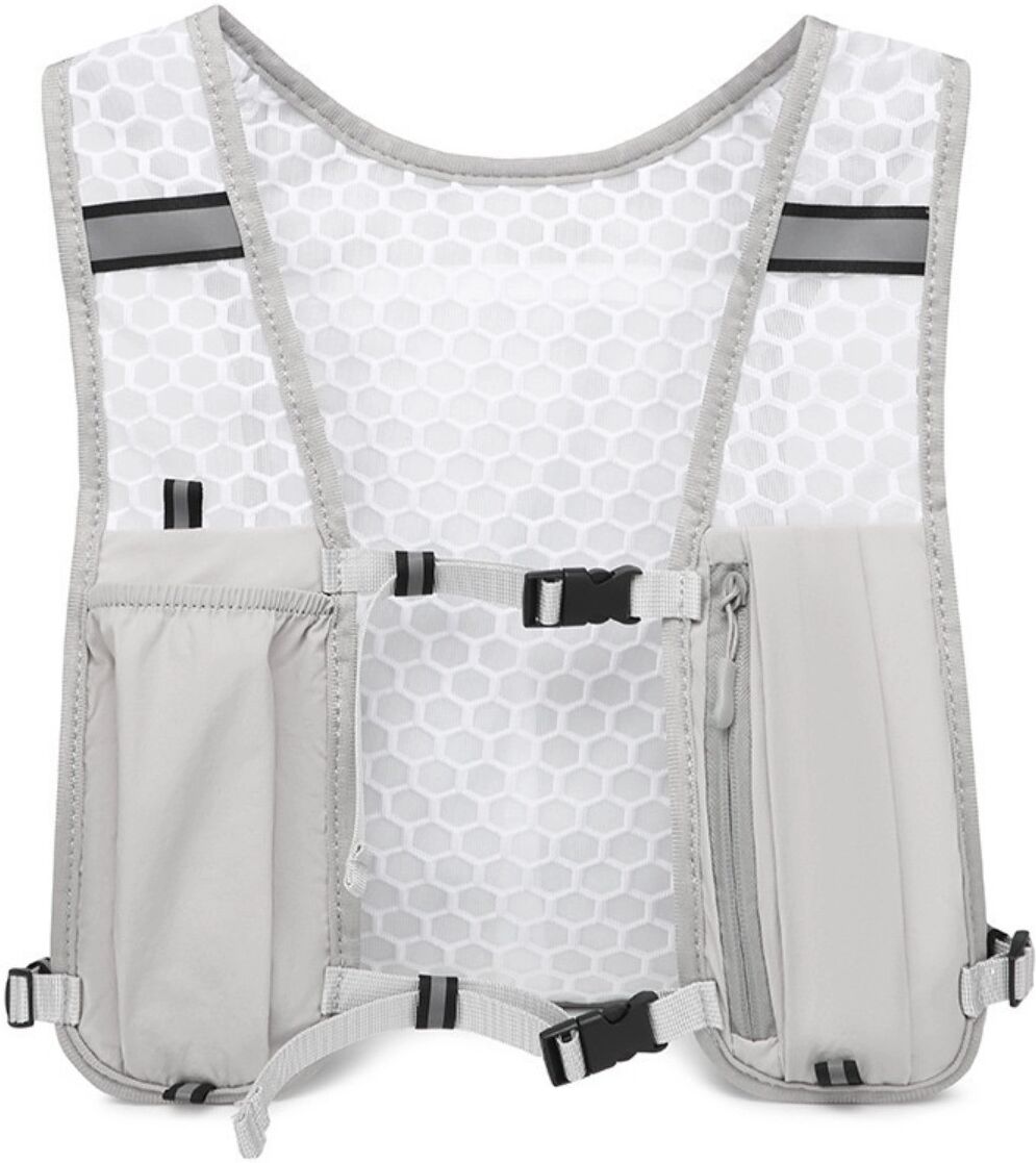 INF Wanderweste — Leichte Polyester-Trinkweste mit multifunktionalem Stauraum für Wandern, Laufen und Radfahren Grau