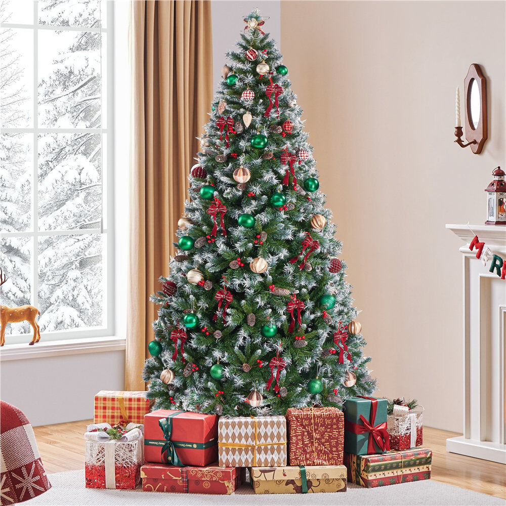 The Seasonal Aisle Warm LED Lighted Artificial Fir Christmas Tree with Pinecones & Holly Berries Green, White 6 ft