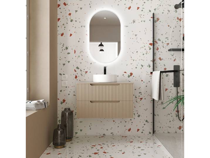 Meuble sous-vasque COLORIA 80 cm 81 x 49 x 46cm Marron/Taupe