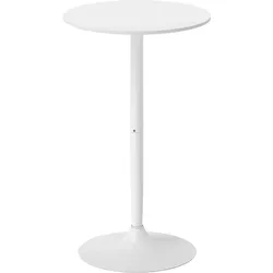 BARTISCH, MDF, Stahl, Weiß