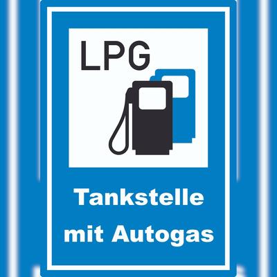 HB-Druck Tankstelle mit Autogas Aufkleber A1 (594x841mm)