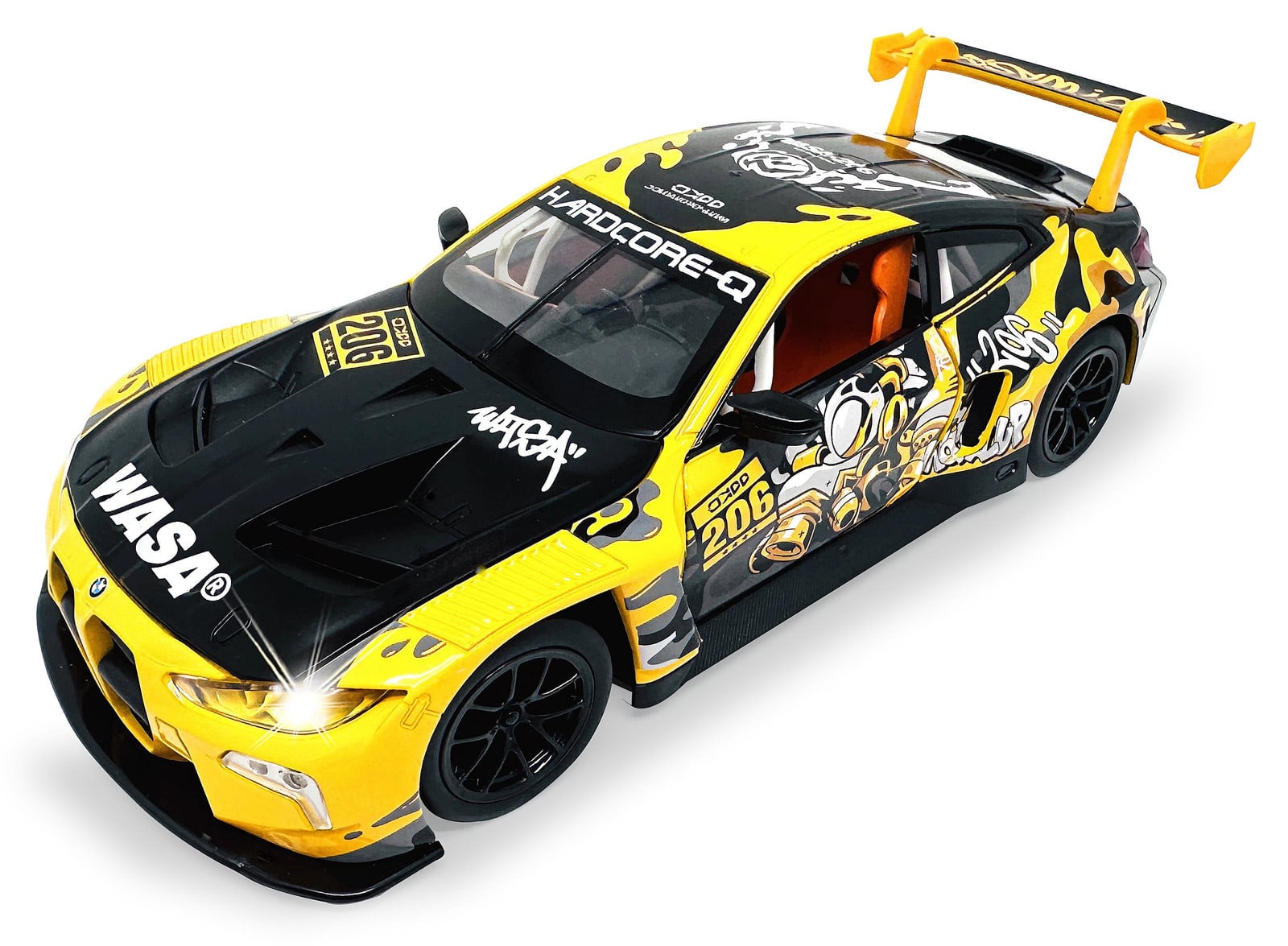 Jamara BMW M4 GT3 modelauto van metaal, schaal 1:24, geel