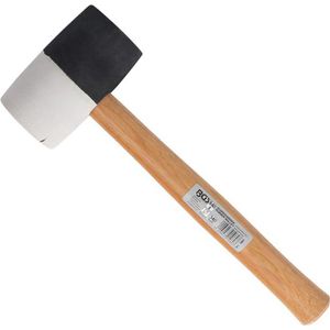 BGS-technic Gummihammer 1969, Kopf-Ø 63mm, 840g Kopfgewicht, schwarz/weiß, mit Hickoryholzstiel