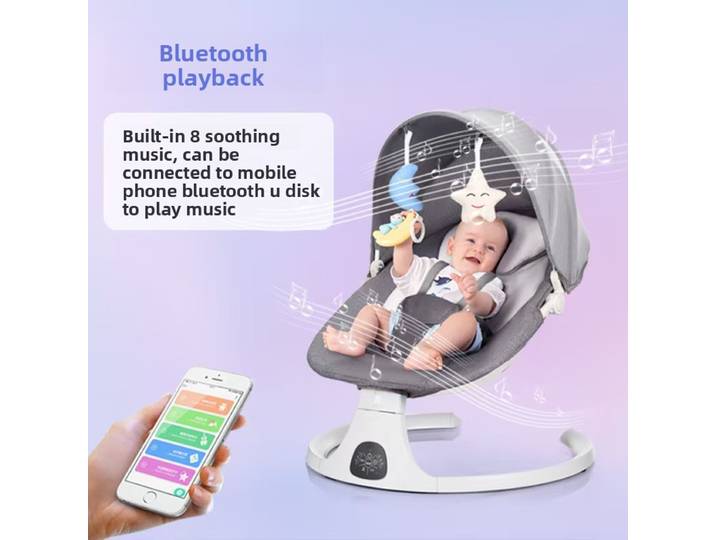 Balançoire électrique pour bébé, chaise videur pour nouveau-né, vibrations et musique apaisantes, dormeur inclinable pour bébé