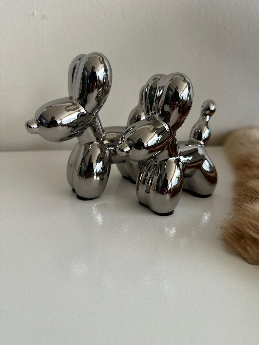 Goodyz Set van 2 Balloon Dogs in Zilver