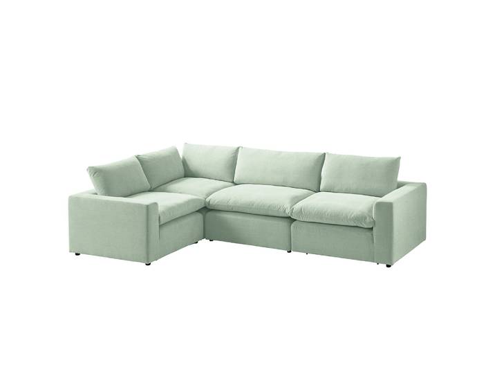 Ecksofa Velada Grün/Mintgrau Webstoff 306 x 84 x 204cm Modern