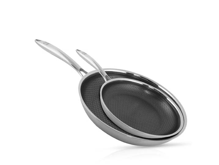 FIXLINE® Premium Bratpfannen Set Ø28 & 20cm - alle Herdarten inkl. Induktion - Kratzfeste Antihaftbeschichtung - Backofen bis 230℃ - edles Wabendesign - Beliebtes Set