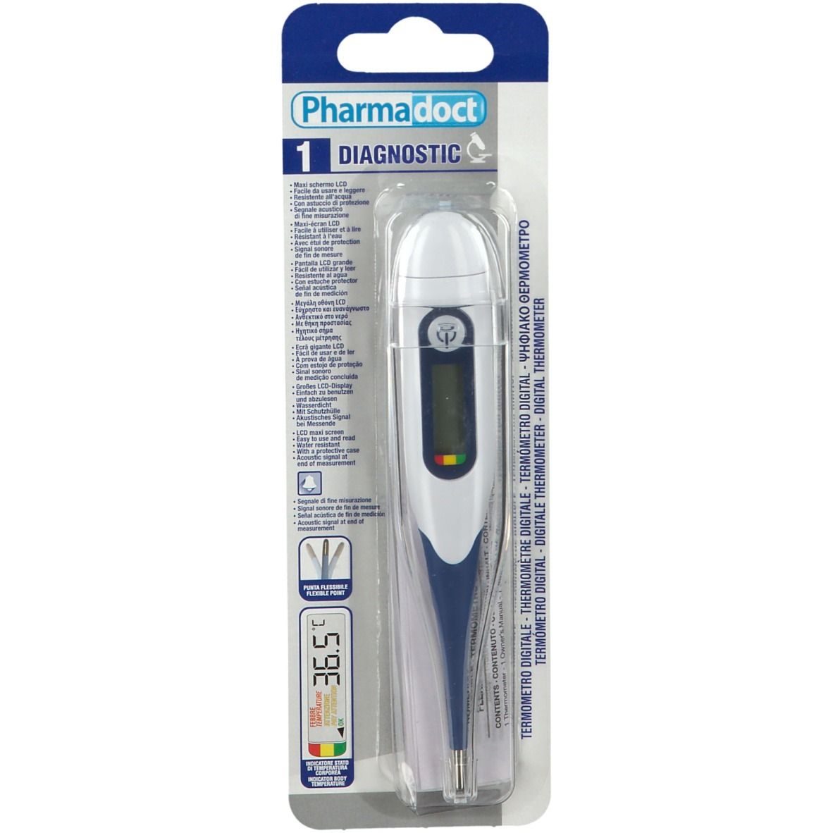 Fieberthermometer digital mit flexibler Spitze 1 St Thermometer