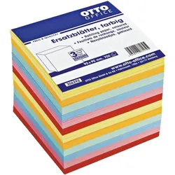 OTTO Office Ersatzblätter für Zettelbox farbig mehrfarbig, 9x9 cm