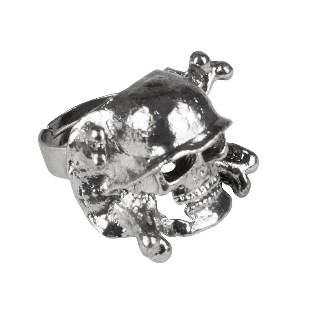 Boland Totenkopf Ring, silber, verstellbar (00643)