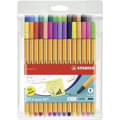 STABILO Fineliner - point 88 - 30er Pack - mit 30 verschiedenen Farben inklusive 5 Neonfarben