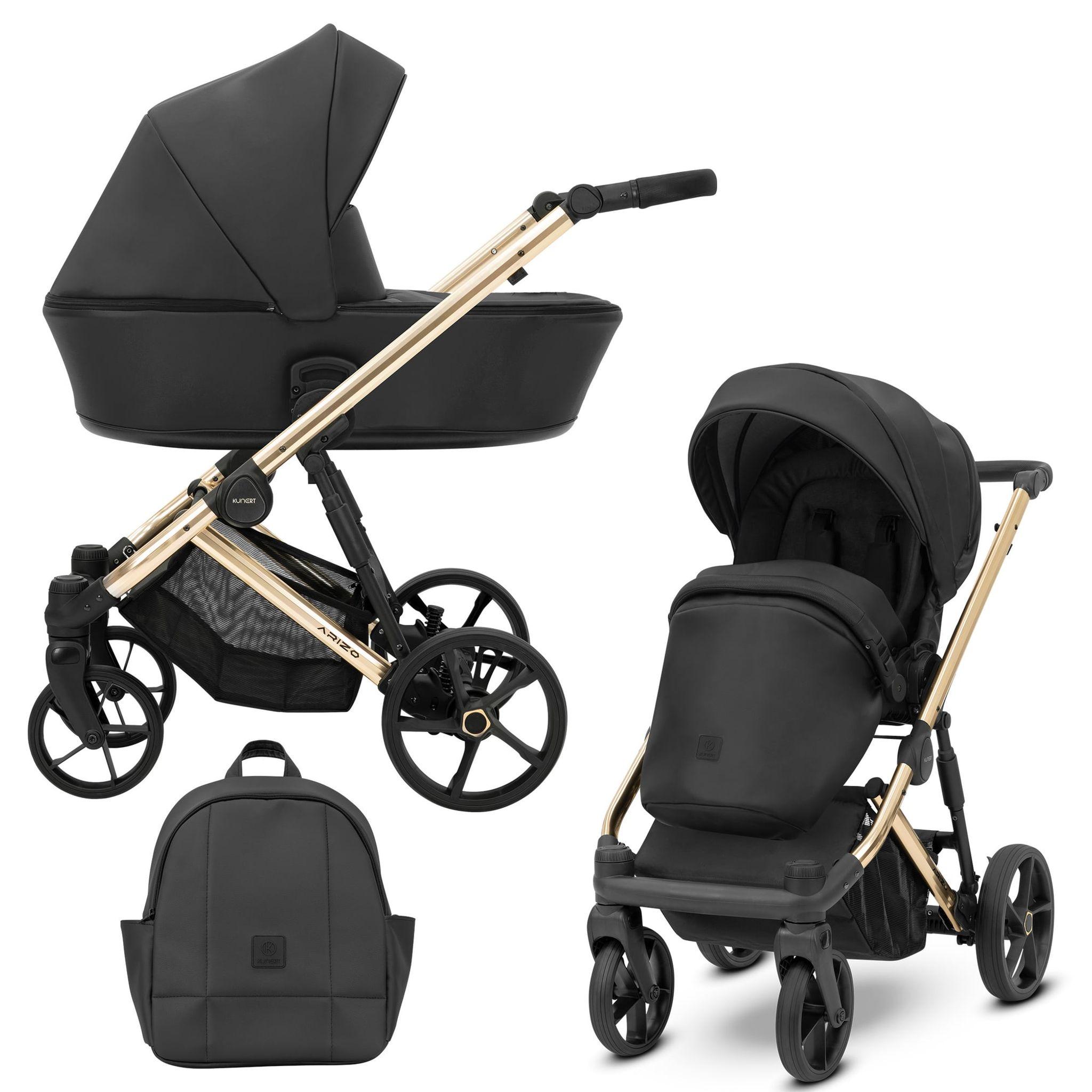 Kinderwagen Kunert Arizo Premium 2in1 - goldene Rahmenfarbe - Farbe: Black Eco
