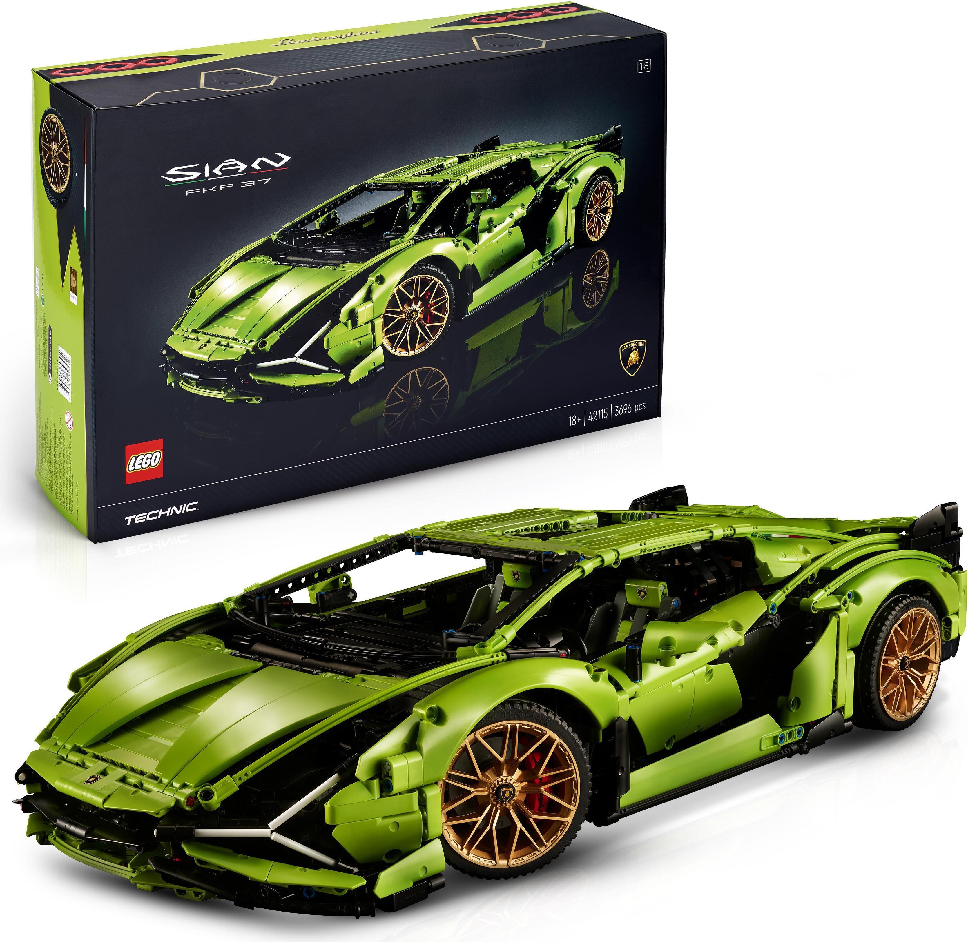 LEGO Technic Lamborghini Sián FKP 37 Rennauto, Modellbausatz für Erwachsene, Geschenkidee zum Geburtstag für Männer oder Frauen, Sammlerstück zum Austellen als Home- oder Büro-Deko, Modellauto 42115