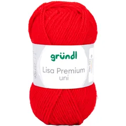 Gründl Wolle Lisa, 50g, 133m, Garn + Wolle, Rot