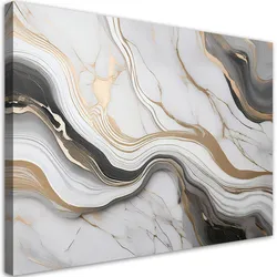 LEINWANDBILD Weißer Marmor mit goldener Abstraktion 120x80cm