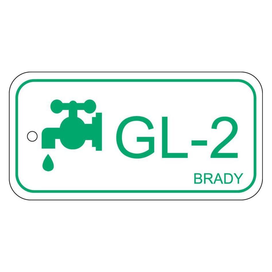 Brady B-7527, Polypropylen Schild, Energy Source Tag - Glycol, 75 x 38mm, Grün auf Weiss, Beschrift (ENERGY TAG-GL-2-75X38MM-PP/25)