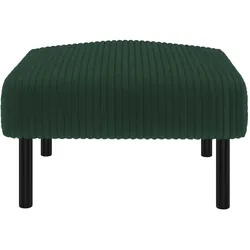 Smaragdgrüner Cord Hocker mit Metallgestell, vielseitig als Sitzhocker Fußhocker Beistelltisch, weiche Polsterung, ergonomisch, modern 50x50cm