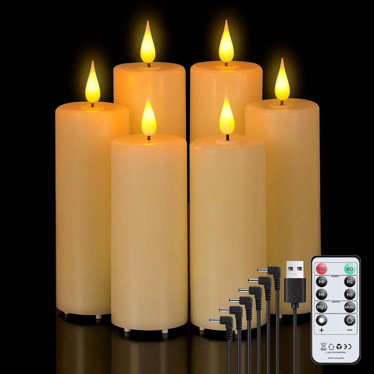 LED Kaarsen Set met Afstandsbediening - Oplaadbare Vlamloze Kaarsen voor Sfeervolle Decoratie - Ivoor