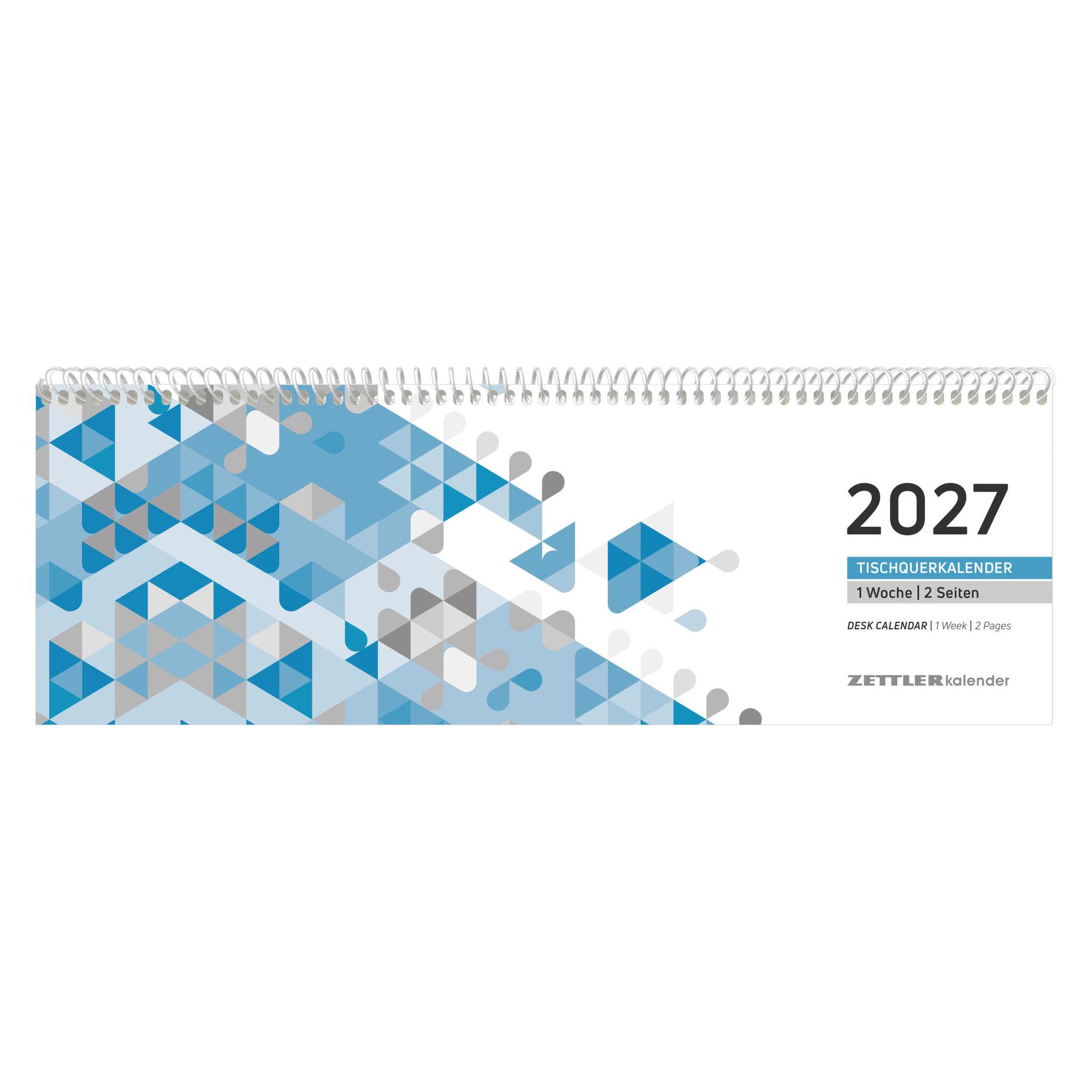 Neumann Tischquerkalender 1W/2S 29,6x9,9cm blau (Spezial) (661117/116-0015)