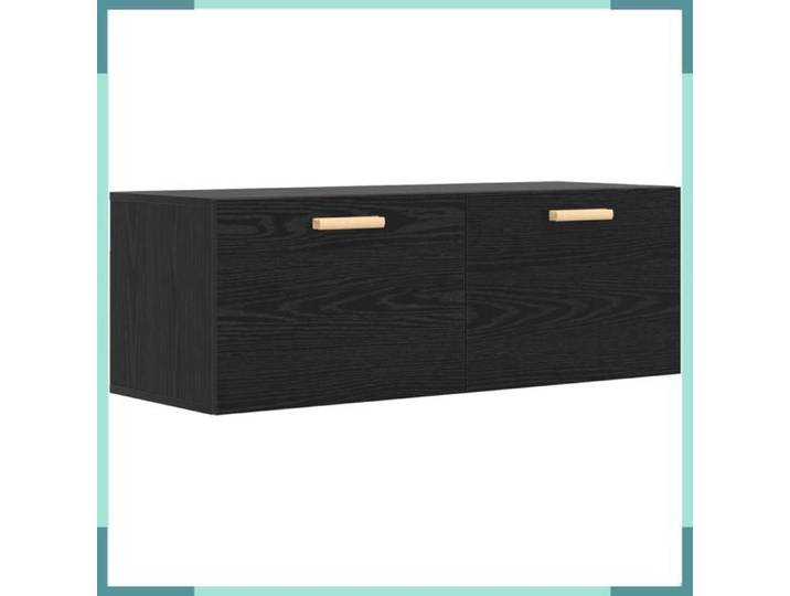 FHE Meuble mural Chêne - Bois d'ingénierie - Rangement - Intérieur - Noir - 100x36 5x35 cm