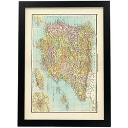 POSTER Vintage Karten – Iberische Halbinsel A3 Rahmenlos