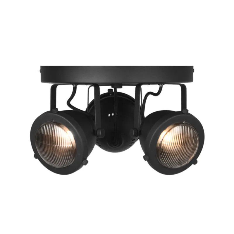 Label51 Spot Moto 3-Lichts Wandlamp - Zwart - Metaal