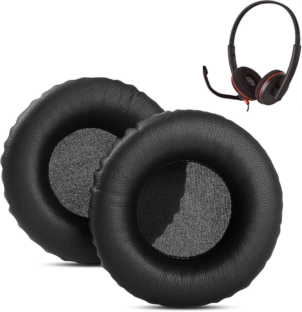 Oorkussens compatibel met Plantronics Blackwire C3220 C3210 C3215 C3225, vervangende oorkussens van wit eiwitleer en geheugenfoam
