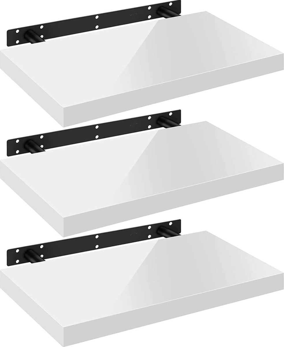 Happyment Wandplank Deluxe Zwevend - Wit - MDF - 60 cm