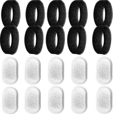 Inspire Curations PureSip Activated Carbon Replacement Filters For Pet Water Fountains 10pcs